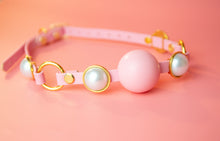 Load image into Gallery viewer, Pink & Pearled Ball Gag Harness