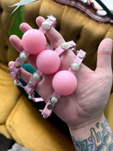 Load image into Gallery viewer, Pink &amp; Pearled Ball Gag Harness
